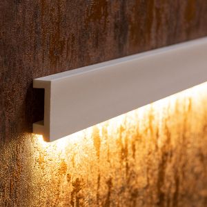 Lichtvouten Set, Sockelleiste, Stuckprofil mit 48V LED Streifen, Dimmer und Netzteil Lichtvouten Set, Sockelleiste, Stuckprofil mit 48V LED Streifen, Dimmer und Netzteil