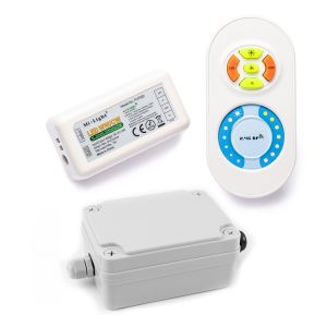 Funk LED Dimmer – 2 Kanal – mit Touch-Fernbedienung inkl. wasserfestem Installationskasten Funk LED Dimmer – 2 Kanal – mit Touch-Fernbedienung inkl. wasserfestem Installationskasten