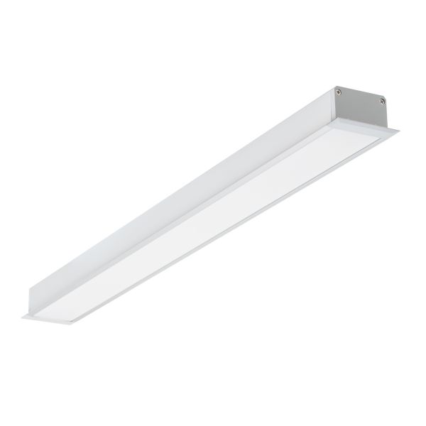 24V Aluminium LED Einbauleuchte - warmweiß - linear - diffuse Abdeckung, bis 3m Länge