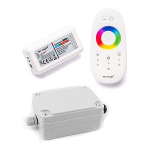 Funk LED Controller – 4 Kanal – RGBW – mit Touch-Fernbedienung inkl. wasserfestem Installationskaste Funk LED Controller – 4 Kanal – RGBW – mit Touch-Fernbedienung inkl. wasserfestem Installationskaste