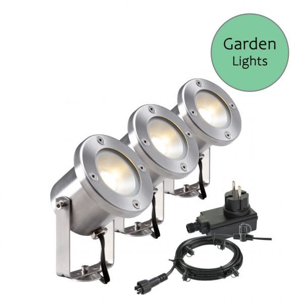 12V Wegeleuchte - Garden Lights - Catalpa 3er Set - 7,8W, warmweiß, IP44