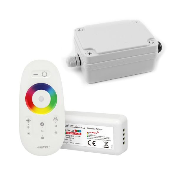 Plug & Play Funk LED Controller – 3 Kanal – RGB – mit Touch-Fernbedienung inkl. wasserfestem Kasten