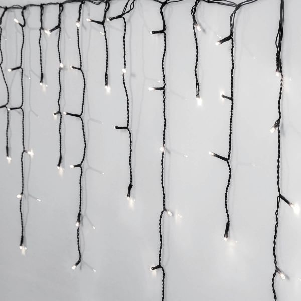 Crispy Ice White - Lichtervorhang für außen - 11,9 m - 480 LEDs - Netzbetrieb - Kaltweiß