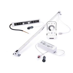 wasserfestes 24V LED Leisten Set mit Steuerung und Netzteil, 50cm Länge, Lichtfarbe weiß, IP65 wasserfestes 24V LED Leisten Set mit Steuerung und Netzteil, 50cm Länge, Lichtfarbe weiß, IP65