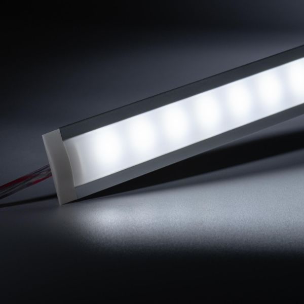 12V Aluminium Einbau LED Leiste schmal – weiß – diffuse Abdeckung