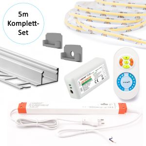 5m Aluminium Fliesenabschluss Profil mit 24V COB LED Streifen 5m Aluminium Fliesenabschluss Profil mit 24V COB LED Streifen