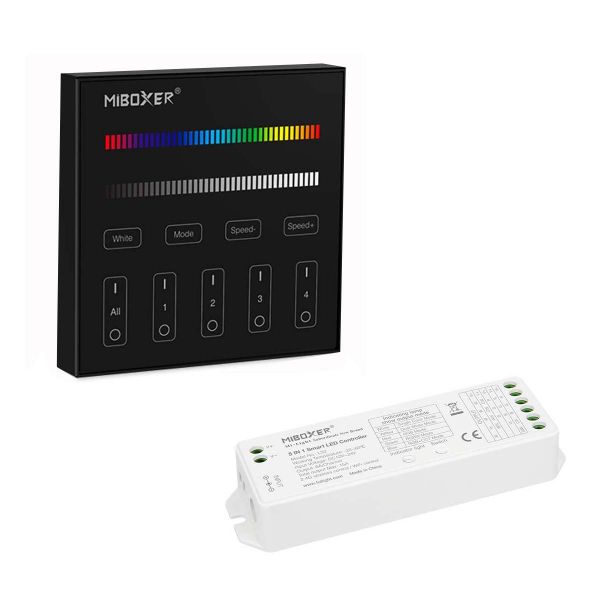 4 Zonen RGBW Funk LED Wandcontroller 4-Kanal, schwarz