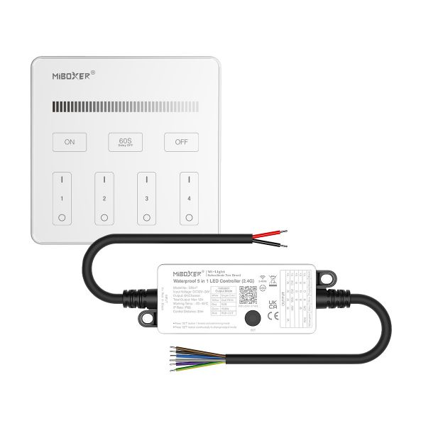 LED Funk Controller Set - 4 Zonen - 1 Kanal - Fernbedienung (2,4 GHz) - IP66 wasserfest