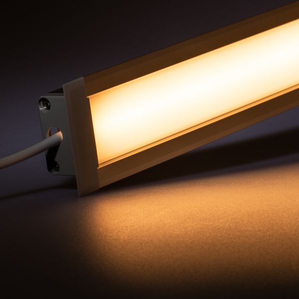 12V Aluminium Einbau LED Leiste - High Power - warmweiß - diffuse Abdeckung - bis 3m Länge