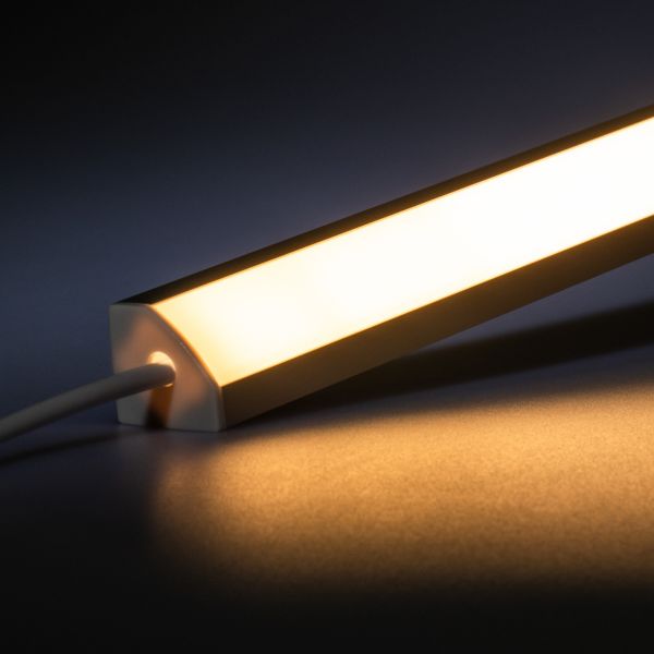 24V Aluminium LED Eckleiste – COB - warmweiß – diffuse Abdeckung