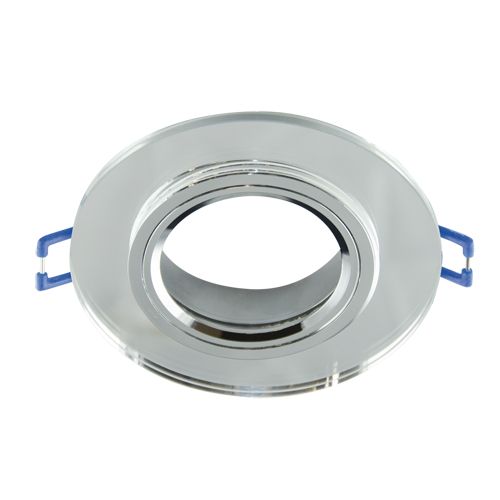 LED-Einbauleuchte - transparent/ chrom - 9cm - rund