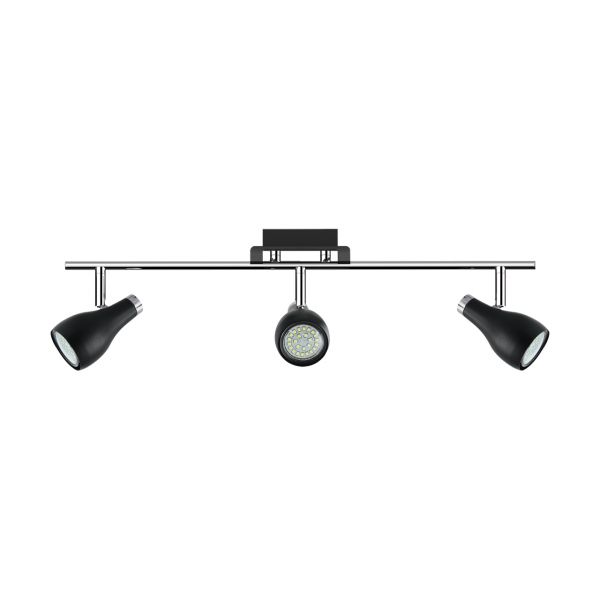 KINGA 3 - Decken Spotleuchte in schwarz/chrom - 3 x max 35 W - Lichtfarbe: neutralweiß