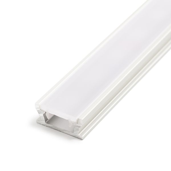 Aluminium LED Einbau / Aufputz Profil, diffuse Abdeckung, spritzwassergeschützt , 2,0 x 0,9cm