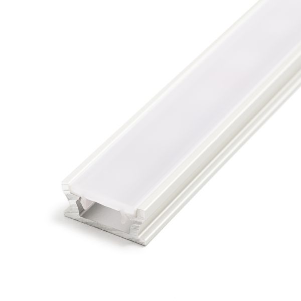 Aluminium LED Einbau / Aufputz Profil, diffuse Abdeckung, spritzwassergeschützt , 2,0 x 0,9cm