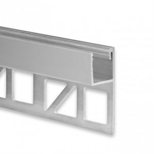 Aluminium LED Profil Fliesenabschluss, nach oben abstrahlend, diffuse Abdeckung, 1,2 x 3,3cm Aluminium LED Profil Fliesenabschluss, nach oben abstrahlend, diffuse Abdeckung, 1,2 x 3,3cm