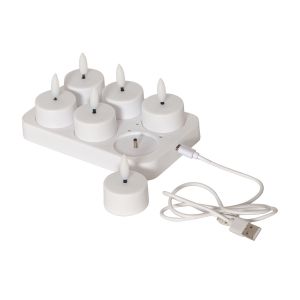 Flamme - Kerzen Set für innen - Weiß - Höhe: 5 cm - Akkubetrieb - sanft flackernd Flamme - Kerzen Set für innen - Weiß - Höhe: 5 cm - Akkubetrieb - sanft flackernd