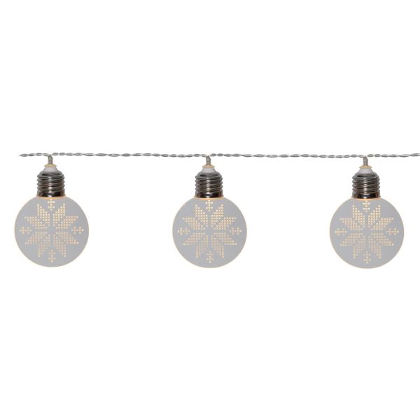 Ornament - Deko Lichterkette für innen - 1,8 m - 10 LEDs - Timer - Batteriebetrieb - Warmweiß