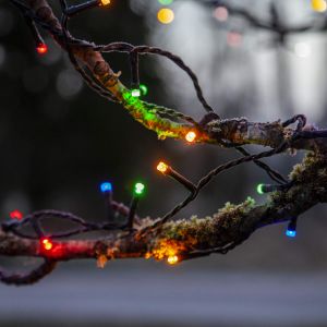 Flashy - Lichterkette für außen - 7 m - 100 LEDs - Timer - Netzbetrieb - 8 Funktionen - Mehrfarbig