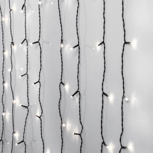 Crispy Ice White - Lichtervorhang für außen - 1,3 m - 80 LEDs - Netzbetrieb - Kaltweiß Crispy Ice White - Lichtervorhang für außen - 1,3 m - 80 LEDs - Netzbetrieb - Kaltweiß