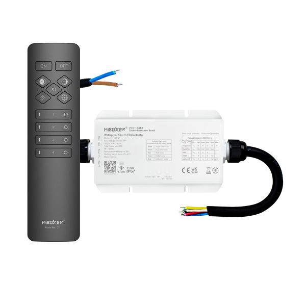 LED Funk Controller Set - 4 Zonen - 1/2 Kanal - CCT - Fernbedienung (2,4 GHz) - IP67 wasserfest