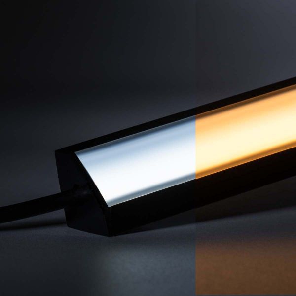 24V Black Line LED Eckleiste - COB - Farbtemperatur einstellbar - schwarze Abdeckung