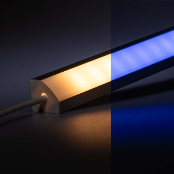 24V Aluminium LED Eckleiste - RGBW (RGB + warmweiß) - diffuse Abdeckung