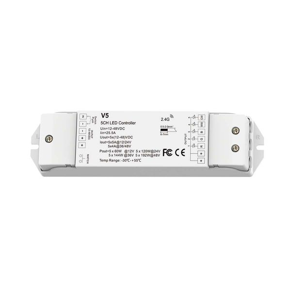 Funk LED Controller 12V - 48V - 5-Kanal - RGBWW