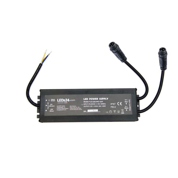 Plug & Play 12V DC - wasserfestes Netzteil stabilisiert - 20,8A - 250Watt - IP67