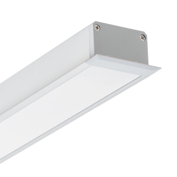 24V Aluminium LED Einbauleuchte - neutralweiß - linear - diffuse Abdeckung, bis 3m Länge