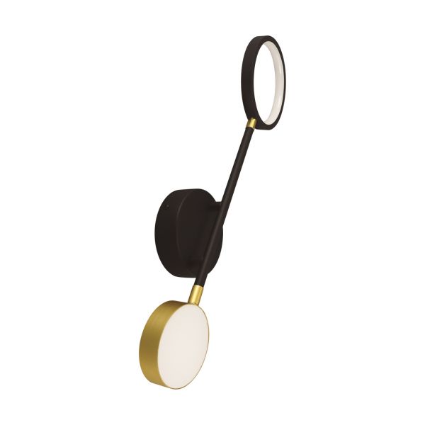 OMEGA LED I - Wandleuchte indoor in schwarz/gold - Lichtfarbe: neutralweiß
