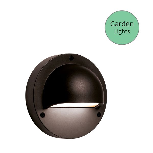 12V Wandleuchte - Garden Lights - Deimos schwarz, 1,5W, warmweiß + weiß, IP44
