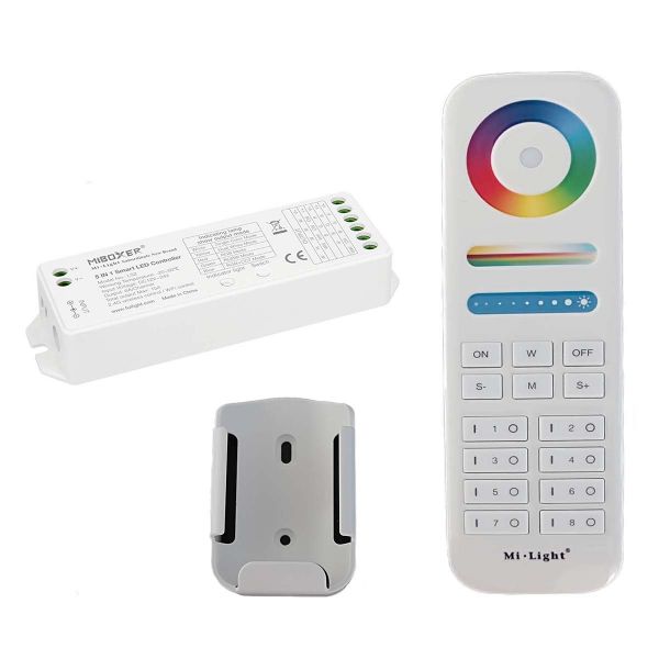 8 Zonen Funk LED Controller – 4 Kanal – RGBW – mit Touch-Fernbedienung