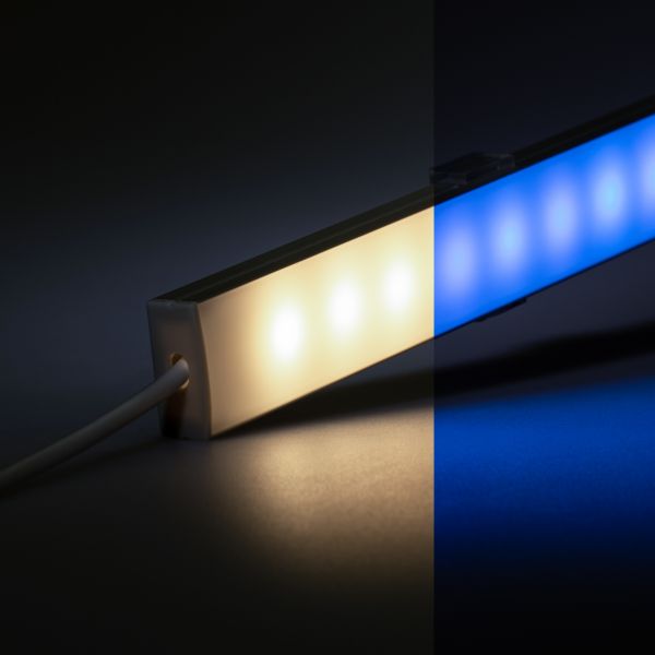 24V Slim-Line Aluminium LED Leiste - RGBW (RGB + neutralweiß) - diffuse Abdeckung - bis 3m Länge