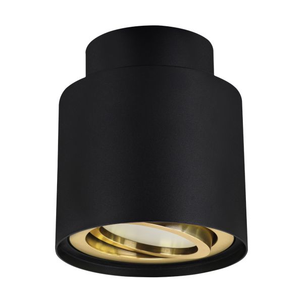 HARIET C - Aufbau Deckenspot in schwarz/gold - Lichtfarbe: individuell wählbar