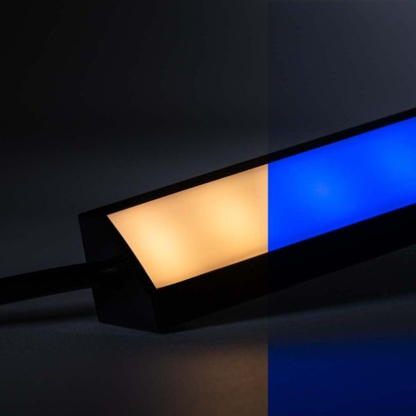 24V Black Line LED Eckleiste - RGBWW (RGB + warmweiß) - diffuse Abdeckung