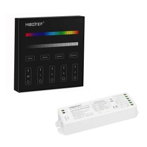 4 Zonen RGBW Funk LED Wandcontroller 4-Kanal, schwarz 4 Zonen RGBW Funk LED Wandcontroller 4-Kanal, schwarz