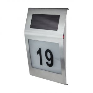 NUMERO LED - Solar Wandleuchte in chrom - Lichtfarbe: kaltweiß NUMERO LED - Solar Wandleuchte in chrom - Lichtfarbe: kaltweiß