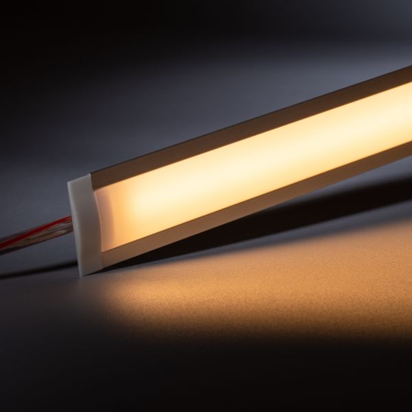 12V Aluminium Einbau LED Leiste schmal - COB - warmweiß - diffuse Abdeckung