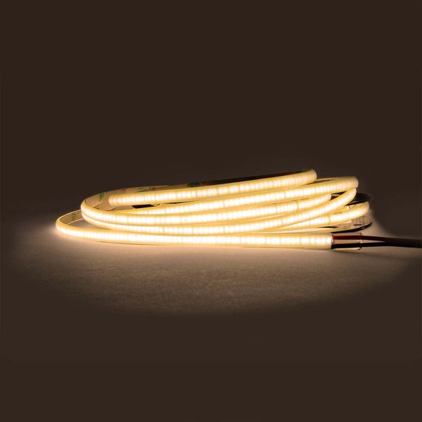 24V wasserfester COB LED Streifen - warmweiß - IP65 - 480 LEDs je Meter - alle 5cm teilbar