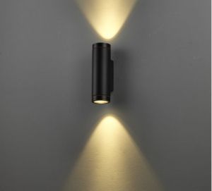 Wandleuchte 2-fach Lichtaustritt oben und unten rund, 2x6W, warmweiß 3000K, 230V, IP65 Wandleuchte 2-fach Lichtaustritt oben und unten rund, 2x6W, warmweiß 3000K, 230V, IP65
