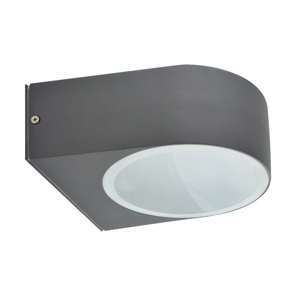 Ideus, 230V LED - Wandleuchte - Limo - 60W - E27 - Grau, IP54