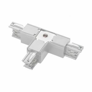 T - Verbinder für 3-Phasen-Stromschienensystem - Schutzleiter innen rechts, weiß