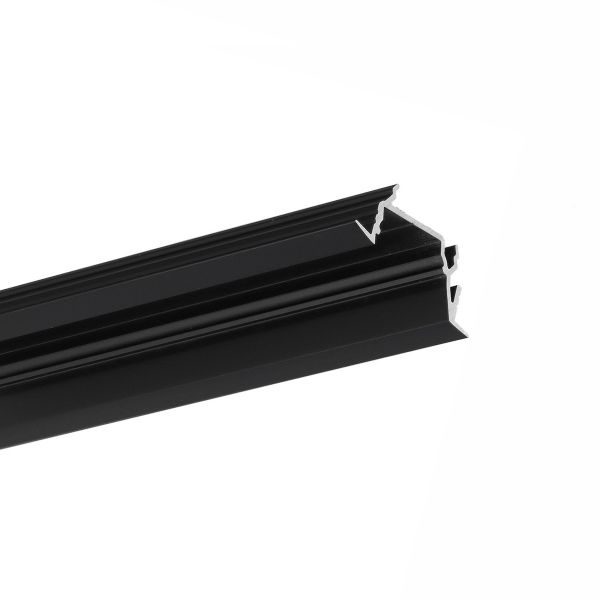 schwarzes Aluminium LED Einbauprofil, Diagonal 14 - 3,00 x 1,27cm