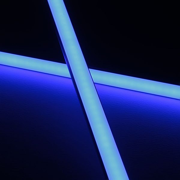24V Slime-Line Aluminium LED Leiste - blau - diffuse Abdeckung - bis 3m Länge