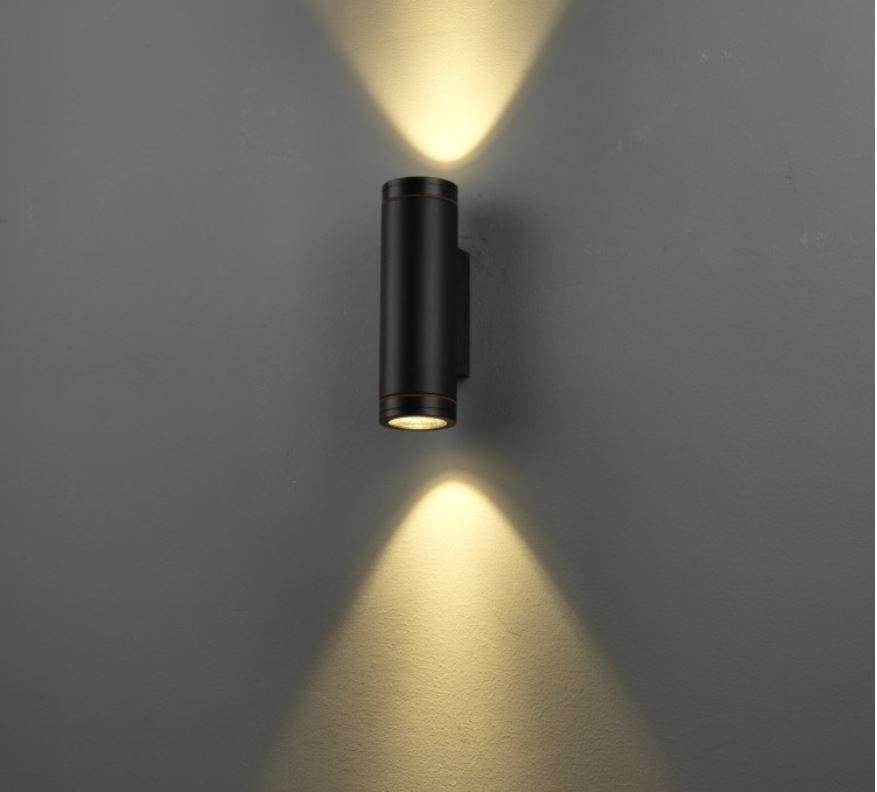 Wandleuchte 2-fach Lichtaustritt oben und unten rund, 2x6W, | leds24.com