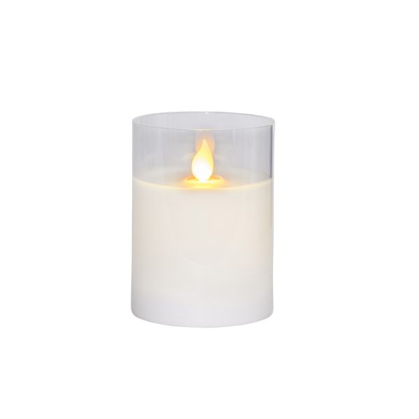 Twinkle - Kerze für innen - Transparent - Höhe: 10 cm - Batteriebetrieb - Timer - sanft flackernd