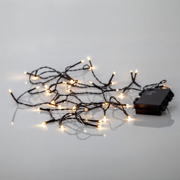 Battery - Lichterkette für außen - 2,8 m - 40 LEDs - Timer - Batteriebetrieb - Warmweiß