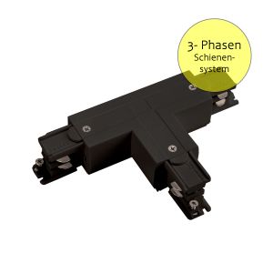 T - Verbinder für 3-Phasen-Stromschienensystem - Schutzleiter außen rechts, schwarz T - Verbinder für 3-Phasen-Stromschienensystem - Schutzleiter außen rechts, schwarz