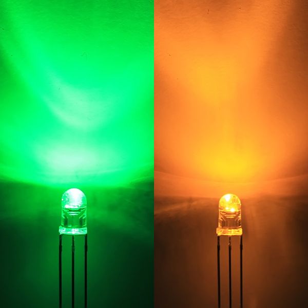 25er Pack superbright 5mm DUO-LEDs - BI-Color-LED grün & gelb