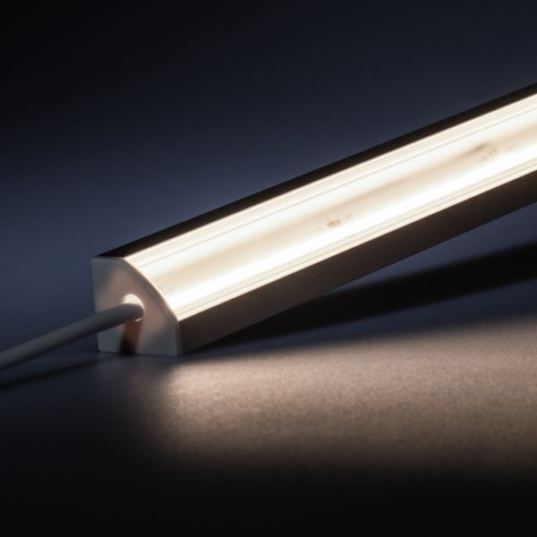 24V Aluminium LED Eckleiste - COB - weiß - transparente Abdeckung